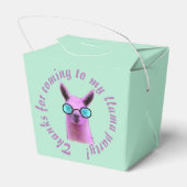 Cool Pink Llama Gift Party Favor Boxes Bedankdoosjes (Achterkant)
