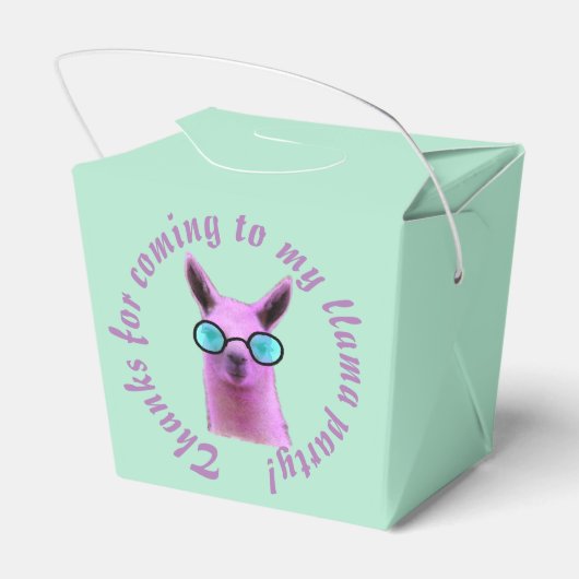 Cool Pink Llama Gift Party Favor Boxes Bedankdoosjes (Achterkant)