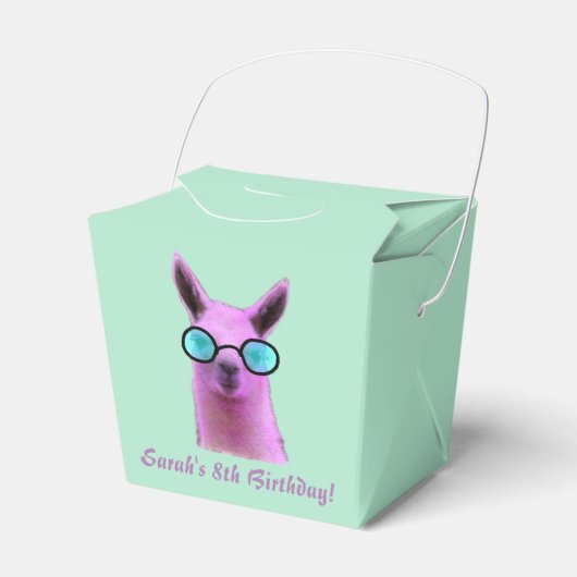 Cool Pink Llama Gift Party Favor Boxes Bedankdoosjes (Voorkant Zijde)