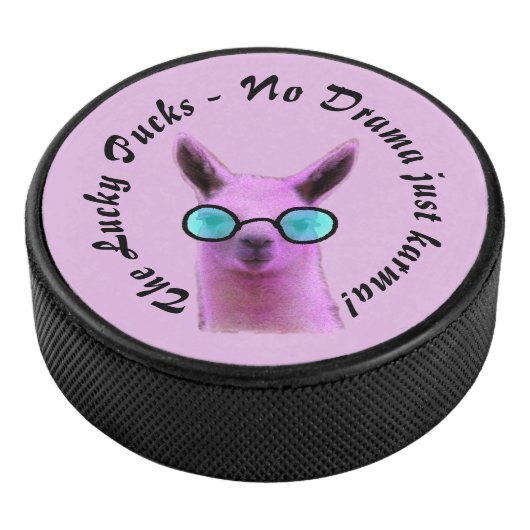 Cool Pink Llama Hockey Puck - Geen drama alleen ka (3/4)