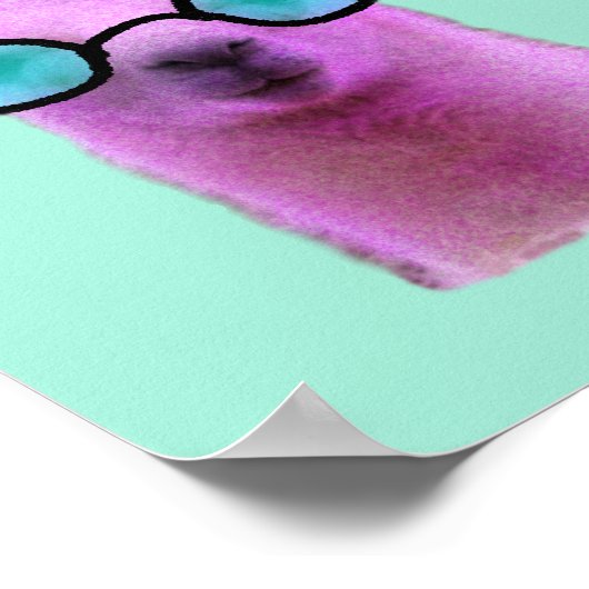 Cool Pink Llama Poster (Hoek)