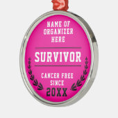 Cool Pink Medal Cancer Survivor Awareness Medal Metalen Ornament (Links)