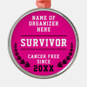 Cool Pink Medal Cancer Survivor Awareness Medal Metalen Ornament (Voorkant)