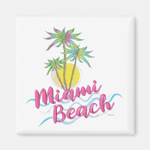 Cool Pink-Miami-Beach-Florida Graphic Magneet