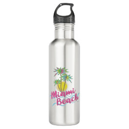 Cool Pink-Miami-Beach-Florida Graphic Waterfles