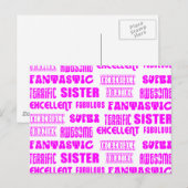Cool Pink Modern Design 4 Sisters Positieve woorde Briefkaart (Voorkant / Achterkant)