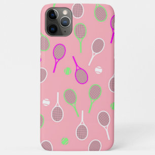 Cool Pink Retro Racquets Pattern Tennis Player Case-Mate iPhone Case