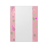 Cool Pink Retro Racquets Pattern Tennis Player Notitieblok (Linkerzijde)