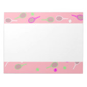 Cool Pink Retro Racquets Pattern Tennis Player Notitieblok (Voorkant)