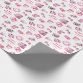 Cool Pink Summer Girls Verjaardag Cadeaupapier (Hoek)