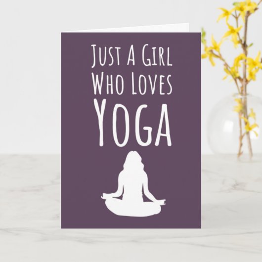 Cool Pink Yoga Cards For Girls For Her Kaart (Gele Bloem)