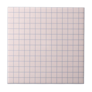 Cool Pinkish White & Lila Geruit Retro Tegeltje