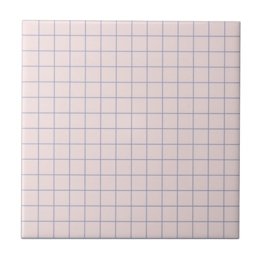 Cool Pinkish White & Lila Geruit Retro Tegeltje (Voorkant)