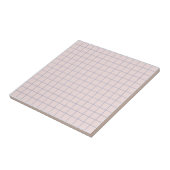 Cool Pinkish White & Lila Geruit Retro Tegeltje (Zijkant)