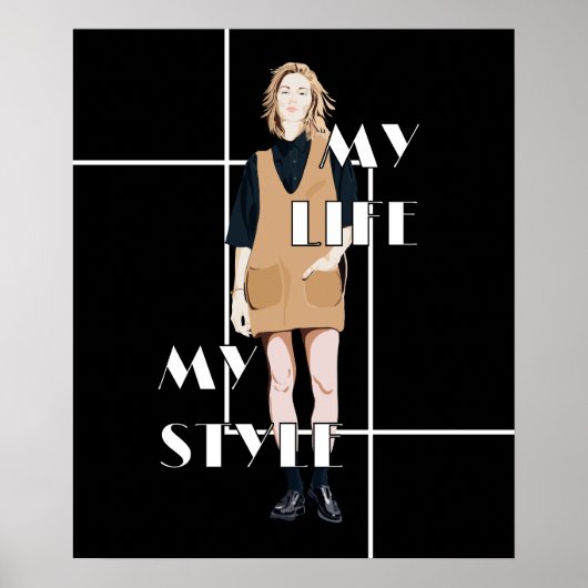 Cool  Pinup Meisje Poster (Voorkant)