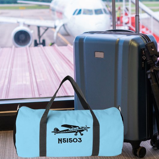 Cool Piper Cub Vliegtuig, Eenvoudige Blauwe Luchtv Plunjezak