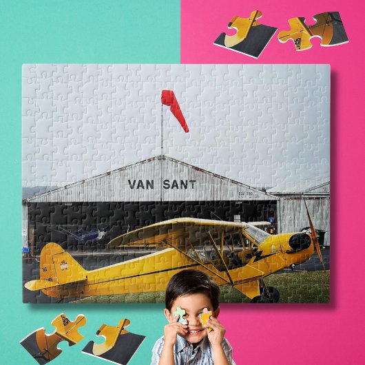 Cool Piper Cub Vliegtuig Foto Familie Nacht Custom Legpuzzel