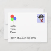 Cool Pirate Birthday Party Invitation Kaart (Achterkant)