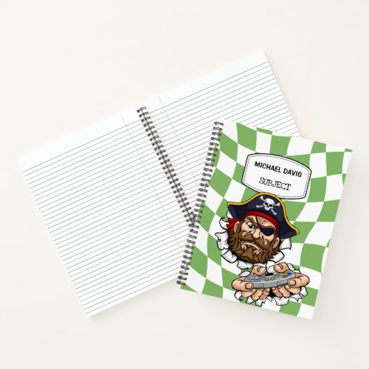 Cool Pirate Gamer met Videogames Controller Notitieboek (Binnen)