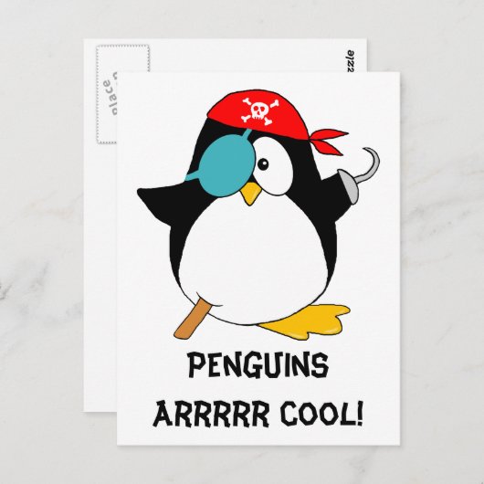 Cool Pirate Penguin Briefkaart (Voorkant / Achterkant)