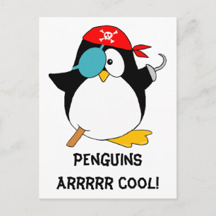 Cool Pirate Penguin Briefkaart