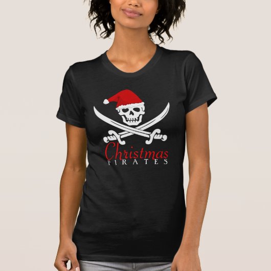 Cool Pirates kerstsschedel Shirt voor meisjes (Voorkant)
