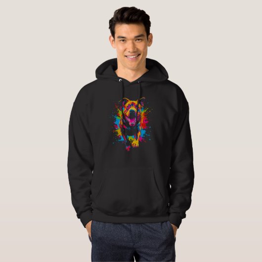 Cool Pitbull Dog Design Hoodie (Voorkant volledig)