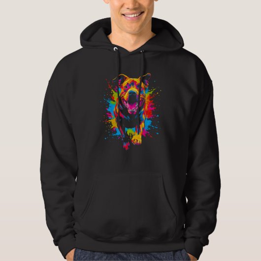 Cool Pitbull Dog Design Hoodie (Voorkant)