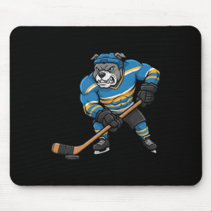 Cool Pitbull ijshockeyspeler hond sport ontwerp  Muismat