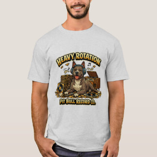 Cool Pitbull Vinylplaten Retro Vibe T-shirt