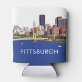 Cool Pittsburgh Skyline Computer Illustration Blikjeskoeler (Achterkant)
