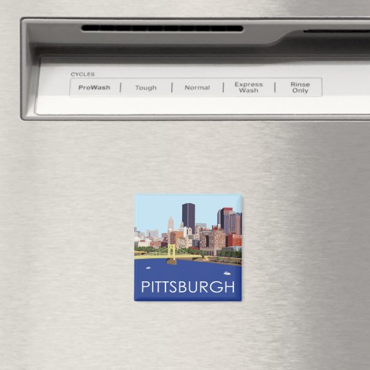 Cool Pittsburgh Skyline Computer Illustration Magneet (Insitu (Vaatwasser))