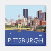 Cool Pittsburgh Skyline Computer Illustration Magneet (Voorkant)