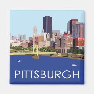 Cool Pittsburgh Skyline Computer Illustration Magneet