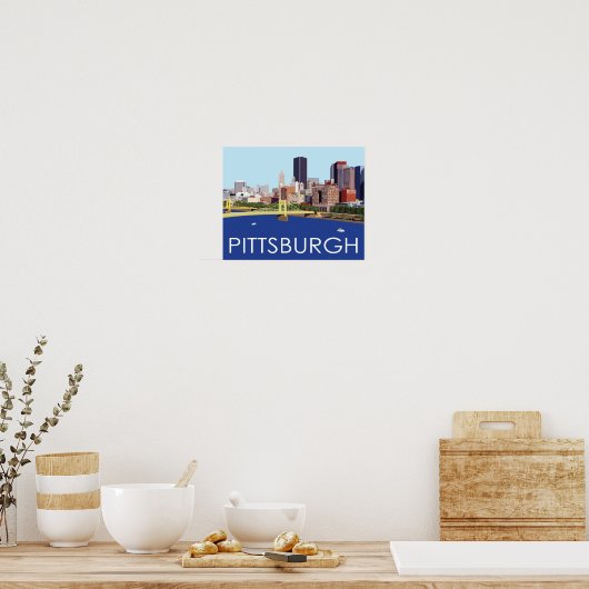 Cool Pittsburgh Skyline Computer Illustration Poster (Keuken)