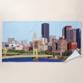 Cool Pittsburgh Skyline Computer Illustration Strandlaken (Voorkant)