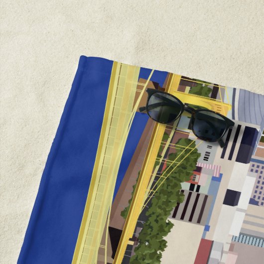 Cool Pittsburgh Skyline Computer Illustration Strandlaken (In situ)