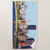 Cool Pittsburgh Skyline Computer Illustration Strandlaken (Voorkant)