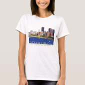 Cool Pittsburgh Skyline Computer Illustration T-shirt (Voorkant)
