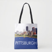 Cool Pittsburgh Skyline Computer Illustration Tote Bag (Voorkant)
