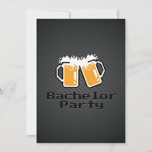 Cool Pixel Bier & Twill Metal Jonggezellen Avond K Kaart (Achterkant)