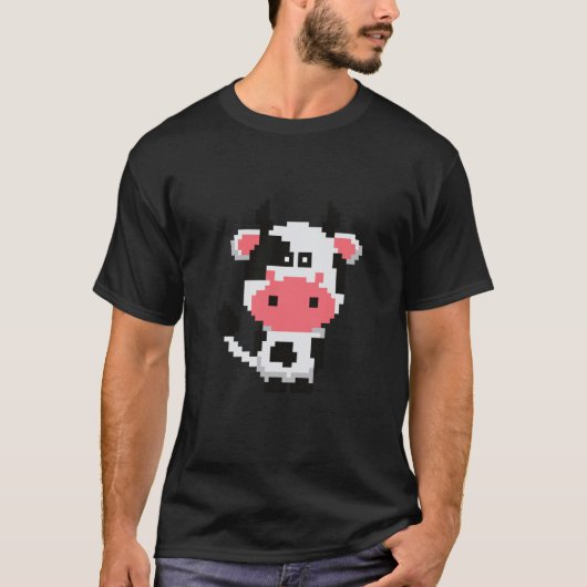 Cool Pixel Cow Farm Farmer T-shirt (Voorkant)
