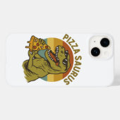 Cool Pizza Dino in Retro-stijl Case-Mate iPhone Case (Achterkant (horizontaal))