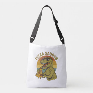 Cool Pizza Dino in Retro-stijl Crossbody Tas