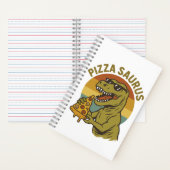 Cool Pizza Dino in Retro-stijl Notitieboek (Binnen)