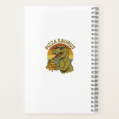 Cool Pizza Dino in Retro-stijl Notitieboek (Achterkant)