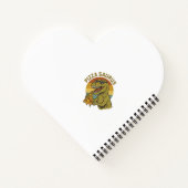 Cool Pizza Dino in Retro-stijl Notitieboek (Achterkant)