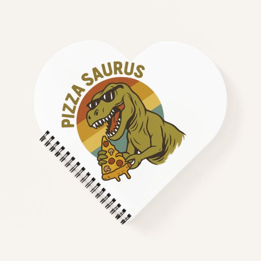 Cool Pizza Dino in Retro-stijl Notitieboek (Voorkant)