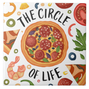 Cool Pizza Liefhebbers Grafiek en Word Art Keramis Tegeltje