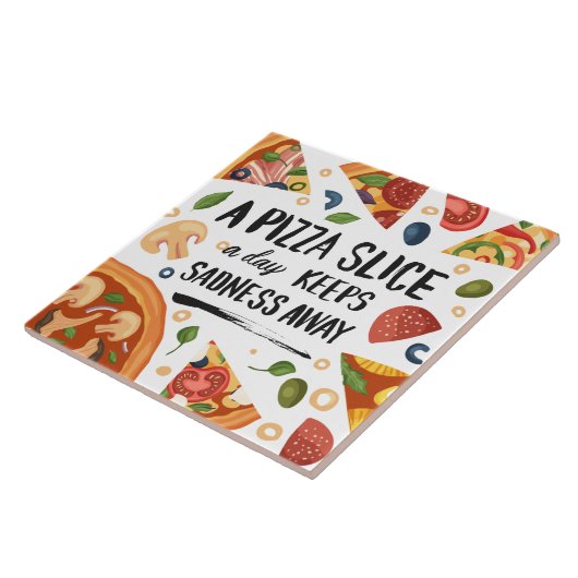 Cool Pizza Liefhebbers Graphics en Word Art Tegeltje (Zijkant)